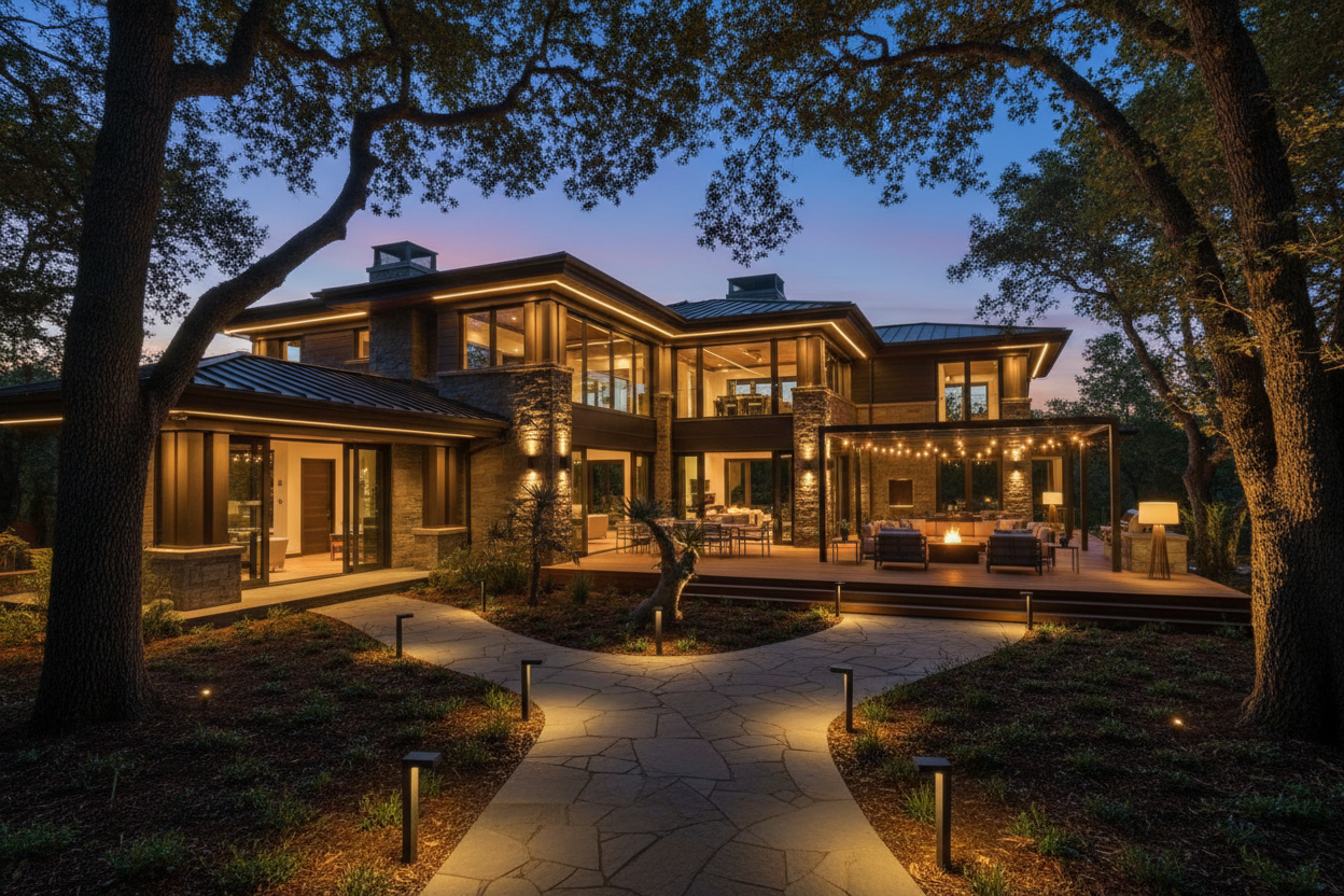 Outdoor lighting that raises real estate value.